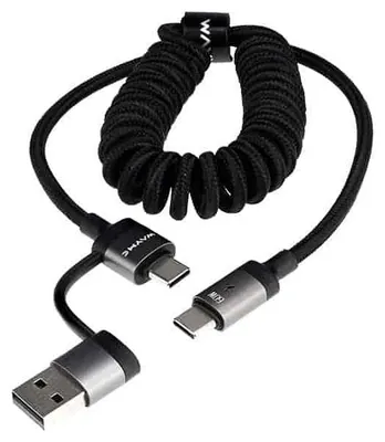 Image de WAYME Câble spiralé USB-C 60W, 50-150 cm