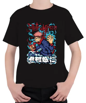Obrázok produktu pre Jujutsu Kaisen Yuji Itadori Anime Manga Darčekový darček Uni detské tričko, čierna, 152