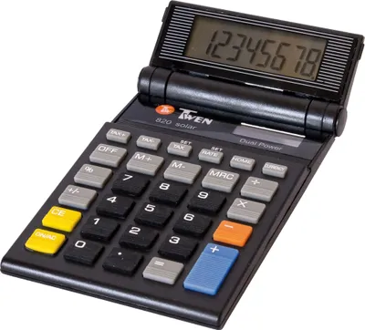 Produktbild von TWEN Taschenrechner TWEN 820 S, 8-stellig, Solar- und Batteriebetrieb, schwarz