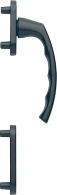 Image de Demi-garniture de porte de balcon HOPPE LIÈGE - extérieur haut, noir