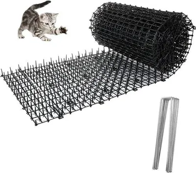Produktbild von Famanu Abwehrmatte für Haustiere - 200 x 28 cm - Stachelstreifen für Garten und Zaun