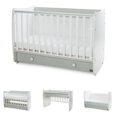 Produktbild von Lorelli Babybett Dream 70 x 140 cm umbaubar Kinderbett Schaukelbett Schreibtisch