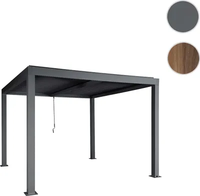 Produktbild von Pergola MCW-L46, Gartenpavillon Lamellen-Pavillon, 10cm-Aluminium-Gestell, Regenrinne sturmfest, 3x4m  anthrazit