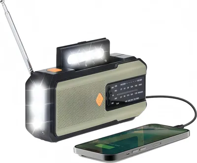 Produktbild von Solar radio, Selbstbetriebenes Kurbelradio mit LED-Taschenlampe, Wetterradio, SOS Alarm, für Notladung von Smartphone