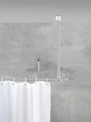 Immagine prodotto di WENKO supporto a soffitto per aste telescopiche angolari per doccia cromo 57 cm Supporto per bagno