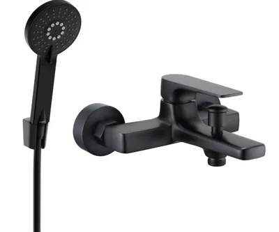 Zdjęcie produktu dla Mexen Lynx R40 bateria wannowa z zestawem prysznicowym, czarna - 74593R40-70