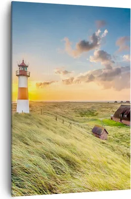 Produktbild von Bild auf Leinwand - Leinwandbild - Einteilig - Leuchtturm Meer - 70x100cm - Wand Bild - Wanddeko - Wandbilder - Leinwanddruck - Kunstdruck - Wanddekoration - Leinwand bilder - Wandbild - PA70x100-3695