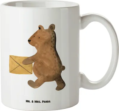 Produktbild von Mr. & Mrs. Panda Große Teetasse Bär Zuhause - Weiß - Geschenk, jumbotasse, Tasse, steingut, Einzugsgeschenk Einzug Neues Haus Neue Adresse Umzug Umziehen, Pott, Teddy