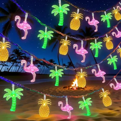 3 m 20 LED Hawaii Lichterkette, warmweiß, tropisch