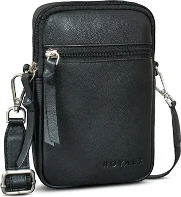 Produktbild von ROYALZ "Gilbert" 3-in-1 Umhängetasche Herren Klein Leder - Multifunktionale Tasche klein als Gürteltasche Schultertasche und Handytasche - kleine Ledertasche zum Umhängen