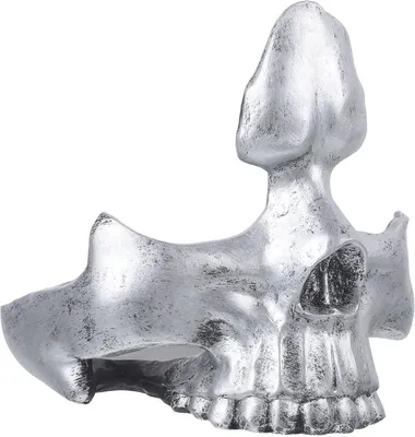 Produktbild von Silberner Totenkopf-Brillenhalter aus Kunstharz für Brillen und Sonnenbrillen, Schreibtischdekoration und dekorativer Brillenständer