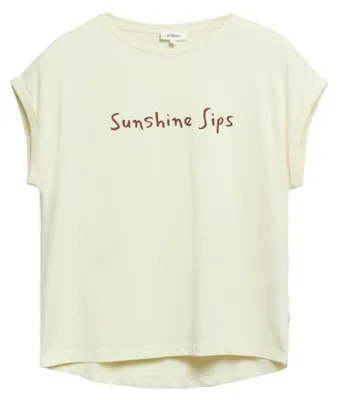 Produktbild von s.Oliver Damen T-Shirt Braun Größe 46 Relaxed Fit mit Frontprint