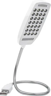 Obrázok produktu pre 5V flexibilný husí krk Mini USB 28 LED prenosné čítacie svetlo počítačová lampa s vypínačom biela