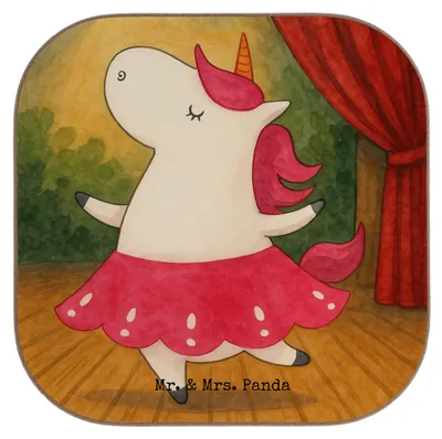 Produktbild von Mr. & Mrs. Panda Untersetzer für Gläser Einhorn Ballerina Design - Weiß - Geschenk, Einhörner, Tischuntersetzer, Tassenuntersetzer, Wohnung, Geburtstag, Coaster, Spaß