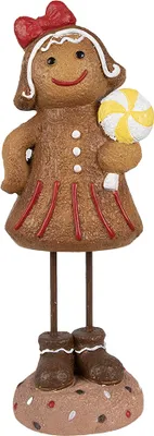 Produktbild von Clayre & Eef Weihnachtsdekorationsfigur Pfefferkuchenmann 23 cm Braun Polyresin