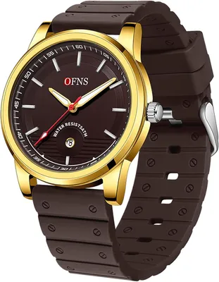 Produktbild von OFNS Herren-Quarzuhren, Sport-Analoguhr, Militär-Uhren für Herren, 5 ATM wasserdicht, Outdoor-Armbanduhr mit Silikonband, Geschenke für Männer