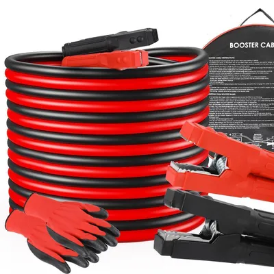 Immagine prodotto di Cavo di avviamento 6 metri, sezione 50 mm², 3000 A, set per l'avviamento di veicoli 12V/24V, completo di guanti, adatto per auto e camion