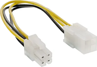 Image de InLine® 26635 Rallonge d'électricité interne, P4 4 broches mâle/femelle, bloc d'alimentation à carte mère, 0,2m