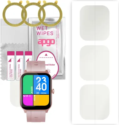 Produktbild von apgo 3 Stück Schutzfolie, Matt, kompatibel mit Kumi KU3S Smartwatch, Hydrogel Displayschutzfolie mit Positionierhilfe, Displayfolie, robust und kratzfest