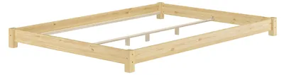 Immagine prodotto di Tre varianti di letto matrimoniale futon molto basso 140x200 in pino massello V-60.51-14Doghe in assi di legno rigide incl.