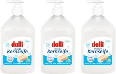 Produktbild von Dalli Flüssige Kernseife, 500 ml | vegan | parfümfrei | 3er Pack