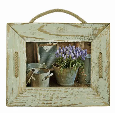 Immagine prodotto di Mein Landhaus cornice Singel 13x18 cm menta/turchese in legno riciclato con corda