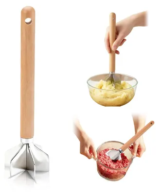 Produktbild von Solidchoice – Fleischhacke aus Edelstahl mit Holzgriff für die Küche