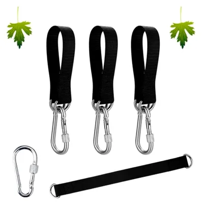 Produktbild von 4 Stück Befestigung für Hängematten, Baumschaukelgurt mit D-Ringen für Schaukeln und Hängesessel