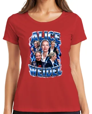 Obrázek produktu pro Tričko s nápisem "Alice Weidel AfD Patriotismus Deutschland", s ironickým podtónem, červené, velikost S