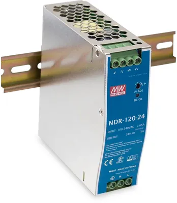 Produktbild von Digitus Industrielles Netzteil, 48V DC, 120W, 120 W, 90 - 264 V, 47 - 63 Hz, 88%, Überlastschutz, Grün, Silber