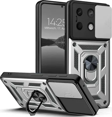 Produktbild von Armor Handyhülle für Xiaomi Redmi Note 13 5G Kameraschutz Handy Panzer Case Cover Schutzhülle Outdoor Farbe: Silber