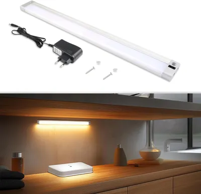 Obrázok produktu pre LED podstavné svietidlo – senzorové osvetlenie skrín – osvetlenie kuchyne – bezkontaktný spínač – 313 mm – biela farba