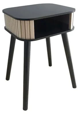 Image de Table d'appoint en bois 34x30x50cm avec compartiment de rangement Table de chevet en bois Meubles