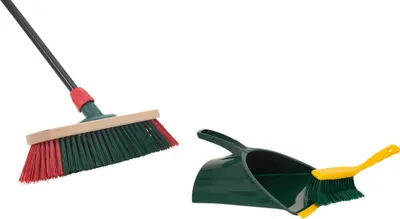 Produktbild von Novaliv Kehrbesen mit Teleskopstiel Gartenbesen Krallengarnitur (1, Gartenbesen + Kehrschaufel Set Krallenhandfeger)