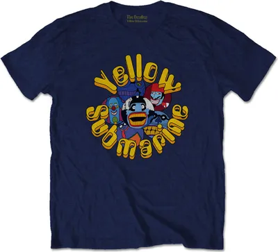 Produktbild von Die Beatles - gelbe U-Boot Baddies Uni kleine T-Shirt - blau