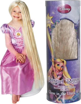 Produktbild von Perücke Rapunzel blond leuchtet in der Nacht Disney