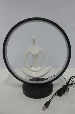 Zdjęcie produktu dla Gilde Dekoobjekt (LED), Frau, Padmasana, Eisen, Keramik, weiß, VE 2, D. 30 cm Höhe: 33.00 cm Tiefe: 15.00cm Durchmesser: 30.00 cm 55777