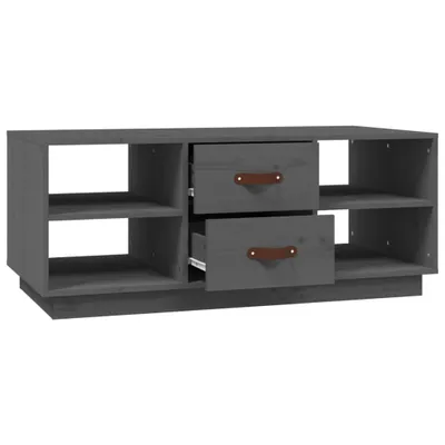 Produktbild von Couchtisch Grau 100x50x41 cm Massivholz Kiefer
