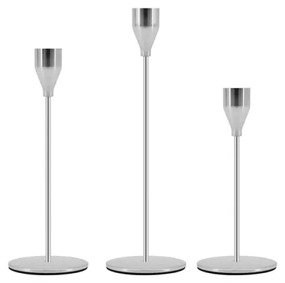 Image de Ensemble de bougeoirs, 3 pièces, en argent, pour les tables et les célébrations