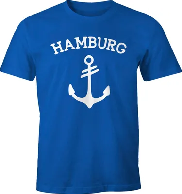 Produktbild von Herren T-Shirt Anker Design Hamburg Moonworks® blau L