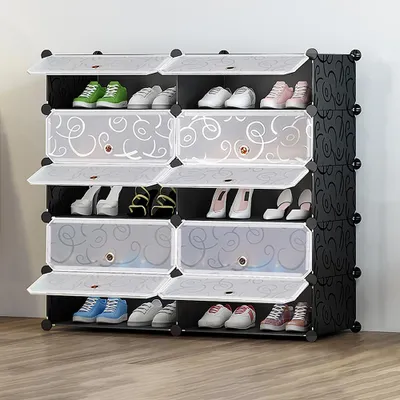 Produktbild von Schuhschrank 5 Etage modular Kunststoff Schuhablage DIY Steckregal System 90x36x87.5cm