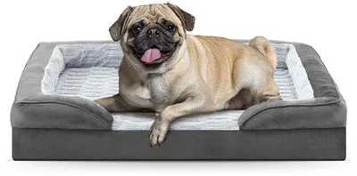 Image de Lit orthopédique pour grands chiens, coussin en mousse à mémoire de forme pour chiens de taille moyenne, lits lavables pour chiens, coussins antidérapants amovibles, 71 x 58 x 17 cm
