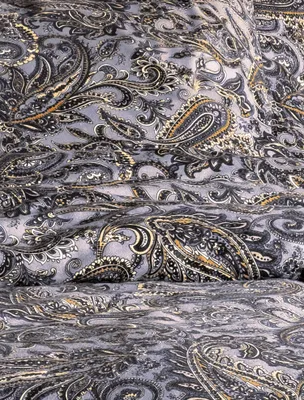 Produktbild von Irisette Edelflanell Bettwäsche Alpaka 135x200 Paisley grau schwarz sand 8470-11