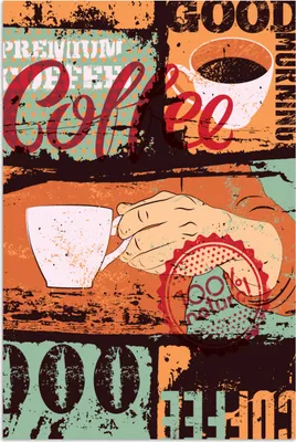 Produktbild von MuchoWow® Poster Kaffee - Retro - Collage 60x90 cm - Wanddekoration