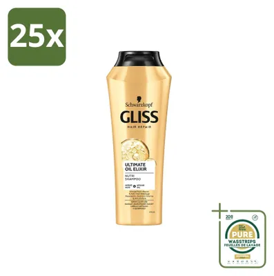Productafbeelding van 25 x Gliss Kur Ultimate Oil Elixir Shampoo - 250 ml - Voorraadverpakking - 25 stuks