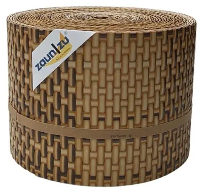 Produktbild von Sichtschutzstreifen zaun|zu RATTAN 26m Rolle Zaunblende für Doppelstabmattenzaun Stroh 26m