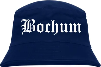 Produktbild von Bochum Fischerhut - Dunkelblau - Altdeutsch - bedruckt - Bucket Hat Anglerhut Hut L/XL Dunkelblau