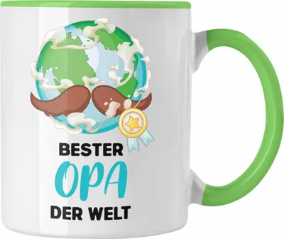 Produktbild von Trendation - Bester Opa Der Welt Geschenk Tasse Kaffeetasse Spruch Lustig von Enkel zum Geburtstag Weihnachten (Grün)