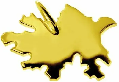 Obrázok produktu pre Prívesok s mapou Azerbajdžanu z masívneho žltého zlata 333
