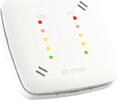 Produktbild von Eurotronic CO2 + VOC Luftgütesensor 700209 weiß BxHxT 68x68x17 mm